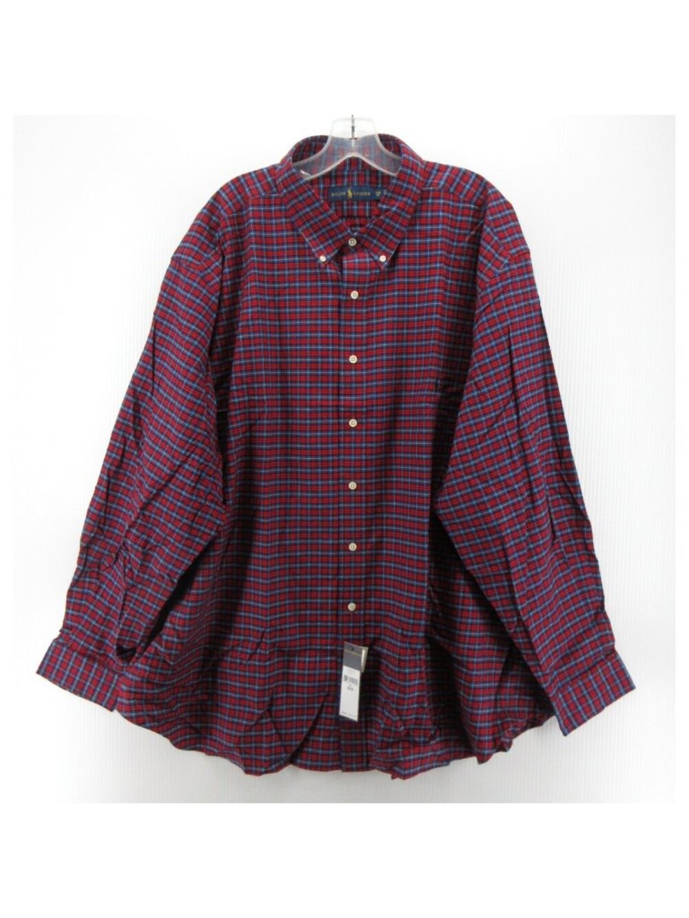 Ralph Lauren Shirt 3XB Big Button Down Tartan Plaid Classic Pony Loogo